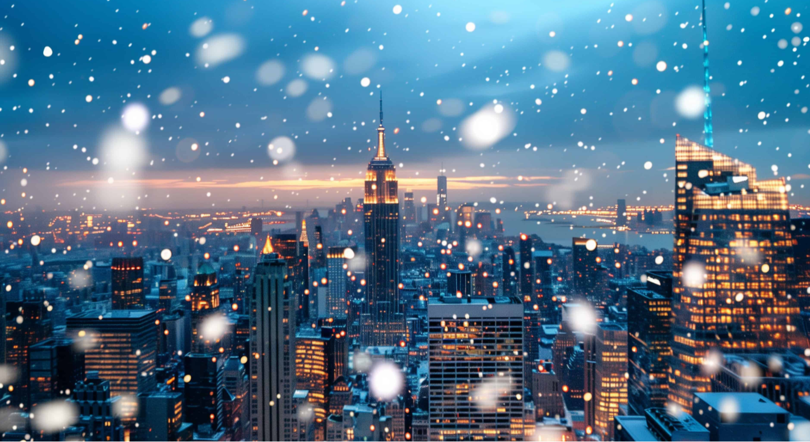 GuardHill Mortgage News January 2026. New York city skyline with Empire State Building in snow.